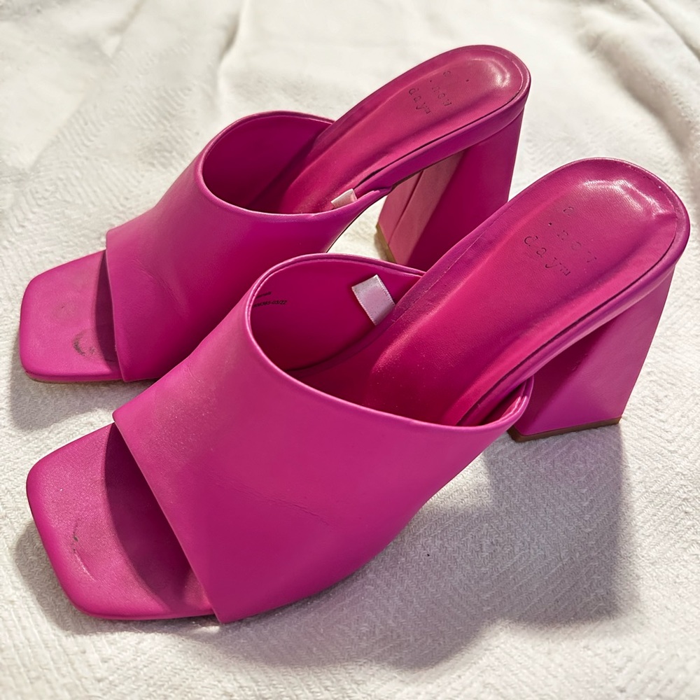 Fuchsia Slide-On Heels